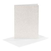 Creativ Company Https://www.cchobby.nl/kaarten-en-enveloppen-afmeting-kaart-10-5x15-cm-afmeting-envelop-11-5x16-5-cm-glitter-120-250-gr-wit-4-set-1-doos - thumbnail