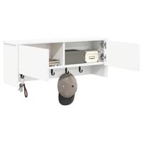 Wandgemonteerde kapstok Wit 80 x 20 x 30 cm Bewerkt hout - thumbnail