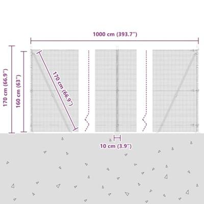 VidaXL Afrasteringspaal groen 10 x 1,6 m (12 x 12 mm gaas)