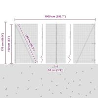 VidaXL Afrasteringspaal zilver 10 x 1,6 m (12 x 12 mm gaas) staal - thumbnail