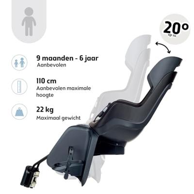 Bobike kinderzitje achter go maxi rs met framebevestiging (ff) en slaapstand urban black