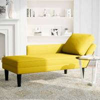Chaise longue met kussen en rechterarmleuning fluweel geel - thumbnail