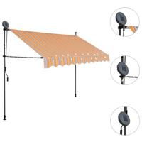 Luifel handmatig uittrekbaar met LED 300 cm geel en blauw - thumbnail