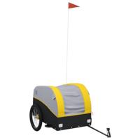 VidaXL Fietstrailer 45 kg ijzer zwart en geel - thumbnail