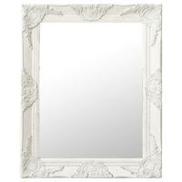 VidaXL Wandspiegel barok stijl 50x60 cm wit - thumbnail