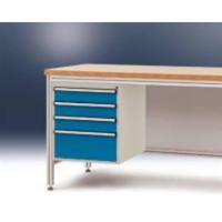 Manuflex ZB4825.7035 Behuizing onderbouw voor alu-werkbanken, gebruiksh. 500 mm met 4 lades, voor tafel diepte 600 mm - thumbnail
