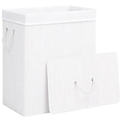 VidaXL Wasmand met 1 vak 83 l bamboe wit