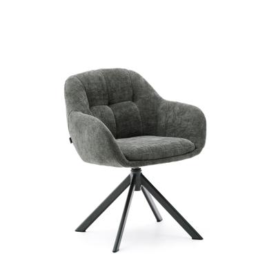Kave Home Draaibare Eetkamerstoel 'Dorina' Chenille, kleur Groen Kave Home Draaibare Eetkamerstoel 'Dorina' Chenille, kleur Groen
