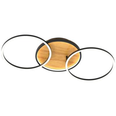 ECO-Light 9340-PL2 NERO KIRU LED-plafondlamp LED 38 W Zwart, Hout ECO-Light 9340-PL2 NERO KIRU LED-plafondlamp LED 38 W Zwart, Hout