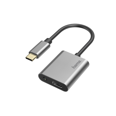Hama Audio-adapter 2in1 USB-C-St. - 3,5-mm-jack/USB-C-aansl. Audio + Opladen
