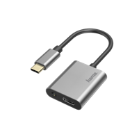 Hama Audio-adapter 2in1 USB-C-St. - 3,5-mm-jack/USB-C-aansl. Audio + Opladen - thumbnail