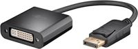 Goobay 69873 DisplayPort Adapter [1x DisplayPort stekker - 1x DVI-bus 24+5-polig] Zwart Rond, Met OTG-functie, Schroefbaar, PVC-mantel, Ronde ader 15 cm - thumbnail