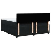 Boxspring met matras fluweel zwart 180x200 cm - thumbnail