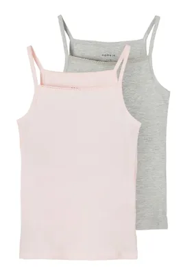 Name it 2-pak meisjes hemdjes - Spaghetti bandjes - Kinder basic katoenen onderhemd