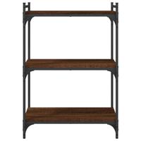 Boekenkast 3-laags 60x30x86 cm bewerkt hout bruineikenkleurig - thumbnail