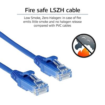 ACT DC9630 LSZH U/UTP CAT6 Datacenter Slimline Patchkabel Snagless | RJ45 Connectoren | Blauw | 15 cm