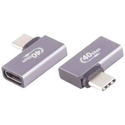 BKL Electronic 10080135 USB-C-adapter, 4.0, 90° hoek links/rechts, Pro Adapter, haaks 1 stuk(s)