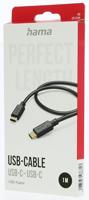 Hama USB-laadkabel USB 2.0 USB-C stekker, USB-C stekker 1.00 m Zwart 00201589 - thumbnail
