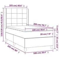 Boxspring met matras fluweel donkerblauw 100x200 cm - thumbnail