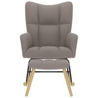 Schommelstoel met voetenbank stof taupe - thumbnail