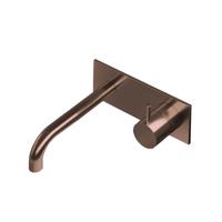 Hotbath Cobber afbouwdeel inbouw wastafelmengkraan met achterplaat en 18 cm uitloop geborsteld koper PVD CB006EXT18BCP - thumbnail