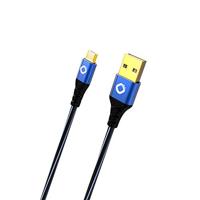 Oehlbach USB-kabel USB 2.0 USB-A stekker, USB-micro-B stekker 3.00 m Blauw Vergulde steekcontacten 9333 - thumbnail