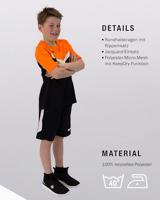 JAKO 6124K T-Shirt Iconic Kids - Zwart/Fluo Oranje - 164 - thumbnail