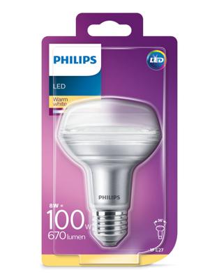 Philips led cla 8w (100w) r80 e27 ww 36d reflectorlamp