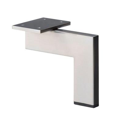 Stalen meubelpoot rvs look design 14 bij 1,5 cm en hoogte 14 cm