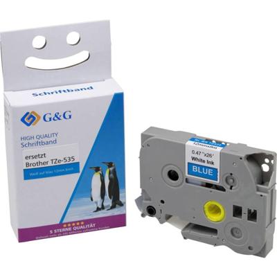 G&G 15559 Compatibel vervangt Brother TZe-535 Tapekleur: Blauw Tekstkleur: Wit 12 mm 8 m