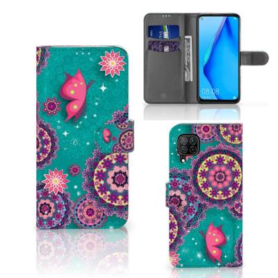 Huawei P40 Lite Hoesje Cirkels en Vlinders Huawei P40 Lite Hoesje Cirkels en Vlinders