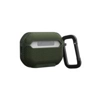Urban Armor Gear Metropolis Hoesje voor Apple AirPods Pro 2022, compatibel met draadloos opladen, magnetische oplaadfunctie, status led zichtbaar, afneembare karabijnhaak, olijf - thumbnail