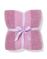 HEMA Plaid 130x150cm wollook strepen paars (roze) - thumbnail