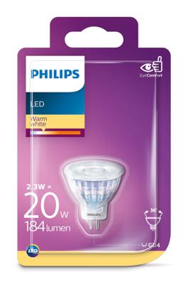 Philips LED Reflector lamp met GU4 fitting - 2.3W vervangt 20W - MR11 12V lampje Philips LED Reflector lamp met GU4 fitting - 2.3W vervangt 20W - MR11 12V lampje
