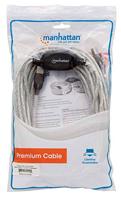 Manhattan USB-kabel USB 2.0 USB-A stekker, USB-B stekker 11.00 m Transparant 510424 - thumbnail