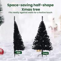 VidaXL Kunstmatig voorverlicht kerstboom met 150 led zwart 120 cm pvc - thumbnail