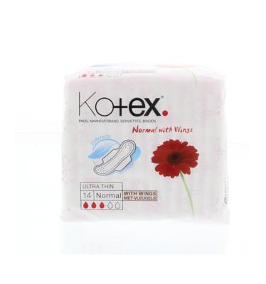 Kotex Ultradun Normal met Vleugels Maandverband 14st Kotex Ultradun Normal met Vleugels Maandverband 14st