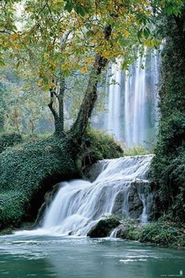 Poster Waterfall Stone Monastery 61x91,5cm