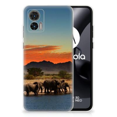 Motorola Edge 30 Neo | TPU Hoesje | Olifanten Motorola Edge 30 Neo | TPU Hoesje | Olifanten