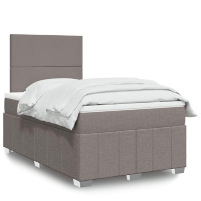 Boxspring met matras stof taupe 120x190 cm