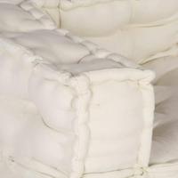 Poef modulair 140x70x36 crèmekleurig stof - thumbnail