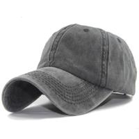 Vrouwen effen kleur wasbaar gezuiverde katoen Baseball Cap hip hop hoed grootte: verstelbaar 50-60cm (zwart) - thumbnail