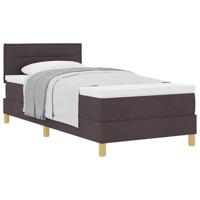 Boxspringbed met matras Donkerbruin 90 x 190 cm Stof - thumbnail