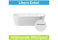 Wiesbaden Vrijstaande Whirlpool Libero 178x80x58.5 cm Luchtsysteem Mat Wit - thumbnail