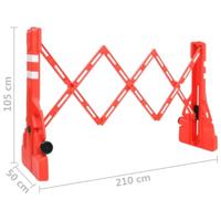 Verkeersbarrires inklapbaar 210x50x105 cm rood - thumbnail