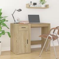 Bureau 100x49x75 cm bewerkt hout sonoma eikenkleurig - thumbnail