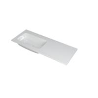 INK Faktor Wastafel Polystone Links Zonder Kraangat - 1200x450x15 mm - Glans Wit - thumbnail