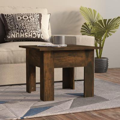 Salontafel 55x55x42 cm bewerkt hout gerookt eikenkleur