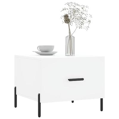 Salontafels 2 st 50x50x40 cm bewerkt hout wit