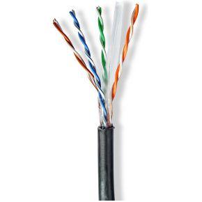 Nedis Netwerk Kabel Rol | CAT6 | Solid | U/UTP | CCA | 100.0 m | Buitenshuis | Rond | PE | Zwart | Gift Box - CCBG8590BK100S